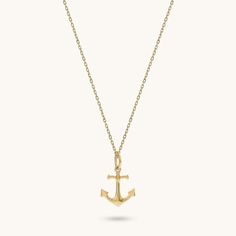 Discover elegance with our 14k solid gold anchor necklace, a timeless piece that symbolizes strength and stability. Perfect for layering or wearing solo. Anchor Pendant, Anchor Necklace, Nautical Jewelry, The Anchor, Signet Ring, Men's Accessories, Rings Statement, Cute Jewelry, Ring Bracelet