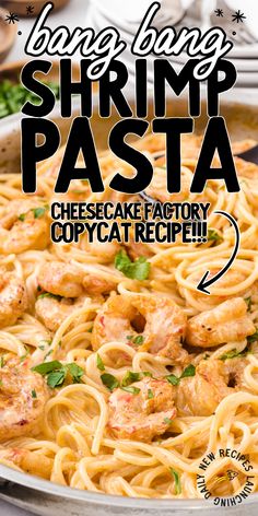 bang bang shrimp pasta in a skillet Pasta Cheesecake Factory, Bang Bang Shrimp Pasta, Shrimp Pasta Recipes Easy, Seasoned Shrimp, Cooked Shrimp Recipes, Cheesecake Factory Copycat, Bonefish Grill, The Cheesecake Factory