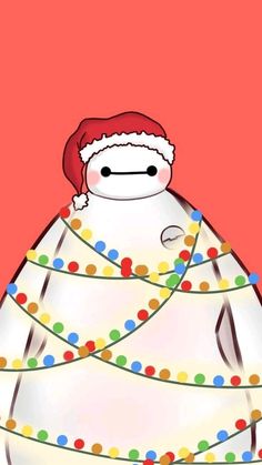 a cartoon character wearing a christmas hat