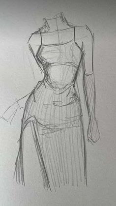 a drawing of a dress with long sleeves