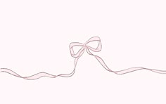 a drawing of a pink ribbon with a bow on it's end, in front of a white background