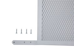 M-D's door grilles are designed to protect screen and storm doors from damage from children and pets. The grilles are made of high quality steel and powder coated to prevent rusting. Screws are included for quick and easy installation. Trim to fit doors ranging from 30 In. to 36 in. M-D 34.375-in White Steel Screen Door Grille | 14182 Steel Screen Door, Storm Door Hardware, Steel Screen, Storm Doors, White Screen, Storm Door, Screen Door, Door Hardware, Powder Coated