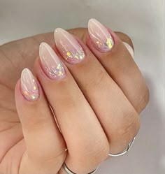 Baby Glam Nails, Ally Nails, Baby Boomer Nails Decoradas, Baby Boomer Nails, Baby Glam, Nails Yellow, Lovely Nails, Gold Nail, Work Nails