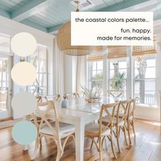 the coastal colors palette is fun, happy, and made for memorables in this dining room