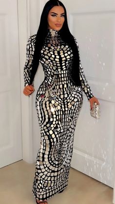 this is a unique handcrafted dress with real glass details all over, mock neck and zipper in back. Material is super stretchy **This is a pre order piece** ships in 1-2 weeks Model wearing size small Mans Clothes, Sassy Outfits, Glass Dress, Cher Photos, Gala Gowns, Formal Wear Women, Dinner Dress Classy, Sassy Outfit, Busty Fashion