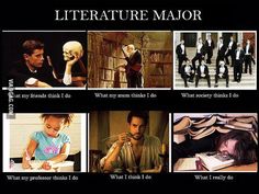 there are many different pictures with words on them that describe literature major things in this picture