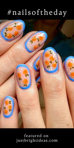 🍑 Feeling fruity and fabulous with these colorful nail designs! Perfect for adding a touch of sweetness to your everyday style. Swipe to see more juicy looks! #FruityNails #NailGoals #FreshMani Citrus Nails, Best Summer Nail Color, Tiger Nails, Tiger Orange, Watermelon Nails, Summer Nail Designs, Bright Summer Nails