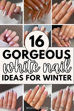 Birghten the winter blues with these gorgeous white nail ideas. white nail ideas, white nail ideas acrylic, white nail ideas with designs, white nail ideas almond, white nail ideas short, white nail ideas simple, white nail ideas acrylic short, white nail ideas for winter, nail ideas white winter, winter nail ideas almond, simple winter nail ideas, gel winter nail ideas, winter nail ideas almond, winter nail ideas French tip. White Nail Ideas Almond, Nail Ideas Simple White, White Nail Ideas Acrylic Short, Nail Ideas Short White, White Nail Ideas Short, Simple White Nail Ideas, Winter Nail Ideas Almond