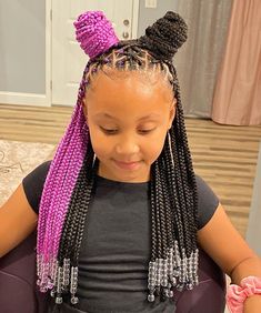 Braids for kids is a fun and easy way to get your little girl's hair out of her face. Keep their little necks from getting sunburned, too! Hair Styles For 10 Year Girl Black, Mix Kids, Braided Hairstyles For School, Birthday Hairstyles, Girl Hairstyle, Cute Braided Hairstyles