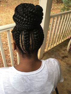 cornrows braided into a bun Feed In Braids Updo, Top Braided Hairstyles, Cornrows Bun, Goodness Braids, Natural Cornrow Hairstyles, Goddess Braids Updo, Cornrow Braid Styles, Cornrow Ponytail, Blonde Hair Tan Skin