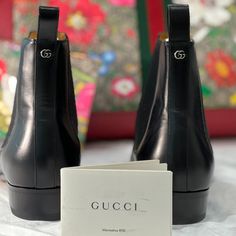 Stunning! Brand New With Tags, Never Worn. Gucci Boots Mens Chelsea Ankle Black Leather Logo Hardware!! Sz 9 9.5 Fantastic Shoes With Stylish 'Eye' Engraving On The Soles! (See Pics). Absolutely Pristine Condition. Mint. Super Comfortable With A Pointed Toe And Super Chic. Coa Included. Comes With Shoe Bags With Gucci Logo! Eye Engraving, Gucci Boots Mens, Gucci High Top Sneakers, Gucci High Tops, Espadrilles Men, Gucci Boots, Gucci Store, Gucci Loafers, Fantastic Shoes