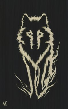 an image of a wolf on a black background