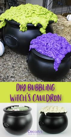 the diy bubbling witch's cauldron is an easy project for kids to make