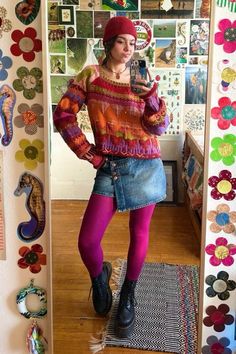 Funky 2000s Outfit, Crazy Outfits Women, Funky Clothing Aesthetic, Funky Artist Style, Funky Fits Aesthetic, Maximalist Colorful Outfits, Eccentric Outfits Summer, Outfit Ideas Maximalist, Quirky Plus Size Fashion