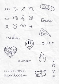 some writing on paper with different symbols