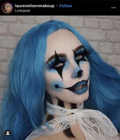 Cute Clown Makeup, Halloween Makeup Clown, Holloween Makeup, Creepy Halloween Makeup, Female Clown, Cute Halloween Makeup, Halloween Things, Halloween Makeup Pretty, Cool Halloween Makeup