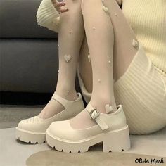 Olivia Mark - Chunky Sole Platform Shoes with Thick Bottom and Chunky Heel Design, Retro Style Mary Jane Platform Shoes, Mary Jane Shoes Womens, Cosplay Shoes, Womens Summer Shoes, Jairzinho, Casual Sport Shoes, Fashion High Heels, Leather Shoes Men, Leather Shoes Woman