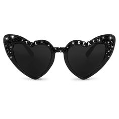 PRICES MAY VARY. Till Death Themed Design: The frame is adorned with letters spelling out "Til Death" creating a special bachelorette party atmosphere and adding unique charm to your party Sparkling Diamond Embellishments: Adorned with sparkling rhinestones, these sunglasses add a touch of glamor and fun, making them the perfect accessory for any bachelorette party. Ensuring the bride-to-be stands out on her special night Comfortable Nose Pads: Carefully designed nose pads ensure comfort for the wearer, even during extended periods of wear. One Size Fits Most: Standard sizing ensures these bachelorette party sunglasses fit most face shapes, ensuring that every birthday queen can find the perfect fit Perfect Bachelorette Party Gift: Whether as a bachelorette decoration for yourself or a spe Black Heart Sunglasses Bachelorette, Madonna Bachelorette Party, Grease Themed Bachelorette Party, Bachelorette Party Ideas Rock And Roll, French Themed Bachelorette Party, Vampire Bachelorette Party, Bachelorette Accessories For Bride, Rip Bachelorette Party Theme, Spooky Bachelorette Party Ideas