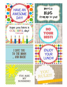 four cards with different sayings on them