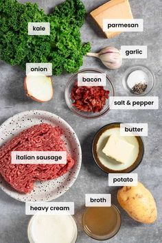 the ingredients to make this recipe include meat, cheese and broccoli