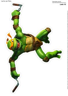 an image of a sticker of a teenaged ninja turtle doing a handstand