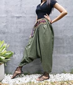 "The harem style trousers made from cotton fabric 100%with an elasticated smock waist and ankles they provide a comfortable lightweight fit, perfect for casual wear, festivals, yoga, holidays as well as pairing with a plain top to get that popular look. D I S C O U N T & P R O M O T I O N ❤ Buy 2 or more items, get 10% off ❤ Buy 4 or more items, get 15% off ENTER the coupon code: IYARA015 ❤ Buy 6 or more items, get 15% off ENTER the coupon code: IYARA020 PLEASE NOTE I can not apply a discoun Harem Pants Aesthetic, Baggy Fantasy Clothes, Cotton Hippie Harem Pants For Yoga, Festival Wide Leg Harem Pants With Elastic Waistband, Casual Harem Pants For Festivals, Casual Festival Harem Pants, Loose Fit Harem Pants For Festival, Loosely Fitted Harem Pants For Festivals, Green Baggy Harem Pants In Hippie Style