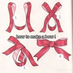 the instructions for how to make a bow out of satin ribbon and ribbons with bows on them