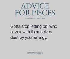 an ad with the words advice for pisces written in black and white on it