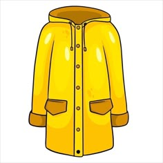 Rain Coat Drawing, Raincoat Drawing, Coat Drawing, Rainy Day Drawing, Cartoon Coat, Cute Raincoats, Kids Fall Outfits, The Sims 4 Skin, Yellow Coat