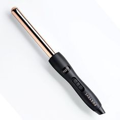 Foxybae 19mm Wanderlux Rose Gold Curling Wand  What It Is  FoxyBae’s 19mm Wanderlux Rose Gold titanium wand curler creates the longest lasting semi-tight and defined curls with no fuss or dullness! It doesn’t matter if you have flat hair or hard to style locks, this top-of-the line tool will give you gorgeously styled hair.    What You Get        Wanderlux 19mm Rose Gold Curling Wand (approx. 12"L x 1.5"W x 1"H)    What It Does         The temperature control feature allows you to customize the heat for your specific hair type        This professional salon-grade tool has quick heat up time and auto shut off capability.       How to Use         Brush through dry hair to ensure hair is smooth and tangle free.       Apply Cool AF Heat Protector Spray all over (sold separately).      Taking 1 Wand Curler, Hair Iron Curls, Best Curlers, Styled Hair, Curling Wand, Styling Iron, Flat Hair, Defined Curls, Wand Curls