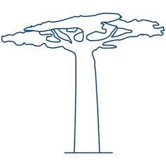 a drawing of a tree with no leaves on the top and one branch in the middle