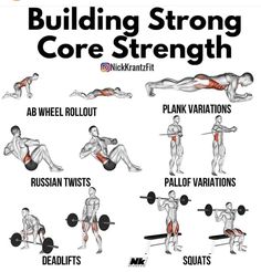 a poster showing how to use the rock solid core for an upper and lower body workout