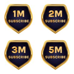 four gold badges with the words 3m, 2m and 3m