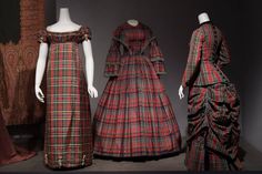 Plaid. Pagoda Sleeve, 1860s Dresses, Technology Museum, Balmoral Castle, Tartan Clothing, Plaid Dresses, Victorian Dresses, Century Dress