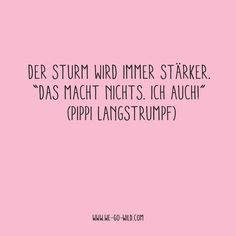 a pink background with the words der stum wir imer staker, das macht nights, such as pippi langstrupf