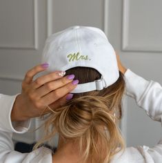 Looking for a casual chic outfit for after the big day and travelling for the honeymoon? Our new embroidered Mrs cap is the perfect finishing touch, it'll let everyone know who the newlywed is!  Add your new personalised initial to the cap to make this a truly special gift. Certain initials may be embroidered in a different font. Please note, personalised items cannot be returned or exchanged so please get in touch with any queries before placing your order. Available in: White cap with your cho Embroidered Wedding Hat, Honeymoon Essentials, Bachelorette Hats, Will Simpson, Hen Party Accessories, Casual Chic Outfits, Green Embroidery, Bride Hat, Stylish Caps