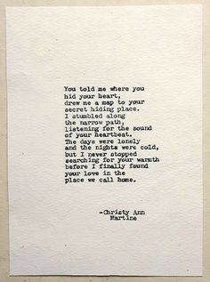 a piece of paper with an old typewriter's poem written on the bottom