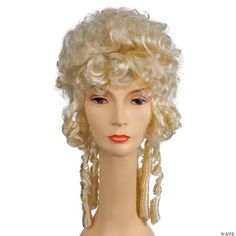 Extravagantly curly wig with long dangly curled sides. Size: One Size.  Color: Yellow. Cher Wig, Marie Antoinette Wig, Dreadlock Wig, Red To Blonde, Halloween Wigs, Costume Parties, Curly Wig, Themed Events, Short Blonde