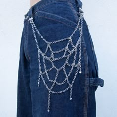 *14" Pocket Chain  *Stainless Steel or 18K Gold Plated Option *Handmade in Los Angeles Manila Outfit, Cottage Wardrobe, Goth Clothes Ideas, Chain Necklace Outfit, Punk Fashion Diy, Chain Shirt, Wednesday Dress, Pants Chain, Jeans Chain