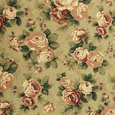 an old fashioned floral fabric with roses on it