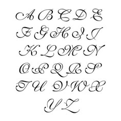 the upper and lowercase letters are handwritten in cursive writing, with black ink