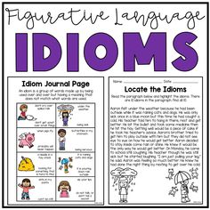 an interactive language idioms booklet for students to use with their own words and pictures