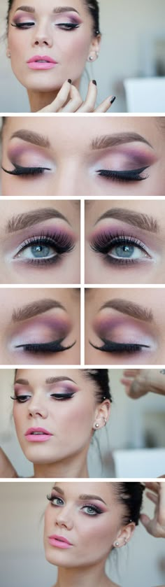 Pink and White Eye Shadow White Eyeshadow, Eyeshadow Tutorial, Pink Eyes, Makeup Goals, Makati