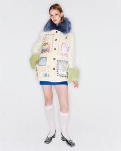 Apartment Coat Lirika Matoshi Plus Size, Lirika Matoshi Coat, Strawberry Dress Lirika Matoshi, Lirika Matoshi Bow Corset, Colorful Fur Coat, Lirika Matoshi, Patchwork Coat, Dress Pant, Elegant Dress