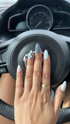 #acrylic #nails White Nails With Blue Accent Nail, Birth Nails Mom Boy, Boy Mom Nail Ideas, Labor Nails Mom, Nails For Baby Boy Arrival, Baby Boy Nails Designs Blue, Nails For Labor And Delivery, Nails For Baby Boy, Boy Mom Nails