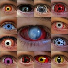 Naruto Contact Lenses, Cool Contacts, Colored Eye Contacts, Rainbow Eyes, Writing Pictures, Halloween Eyes