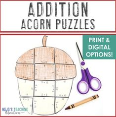 the addition acorn puzzles print and digital options