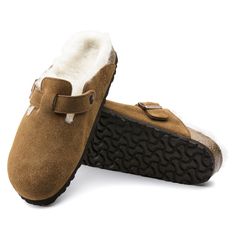 Boston Shearling Suede Leather Mink | BIRKENSTOCK Boston Shearling Birkenstock, Boston Shearling, Birkenstock Boston Shearling, Birkenstock Women, Open Fire, Boston Clog, Birkenstock Boston, Platform Slippers, Birkenstock Boston Clog