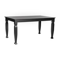 a black table with two legs and a wooden top on an isolated white background for display or montage