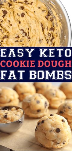 Keto Chocolate Chip Cookie Dough, Keto Chocolate Chip Cookie, Dolce Poche Calorie, Keto Cookie Dough, Desserts Keto, Postre Keto, Keto Chocolate Chip Cookies, Fat Bomb